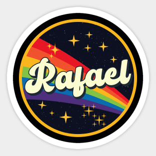 Rafael // Rainbow In Space Vintage Style Sticker